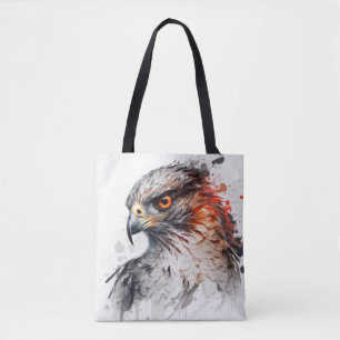 Falcon Portrait Animal Painting Wildlife Outdoors  Tote Bag