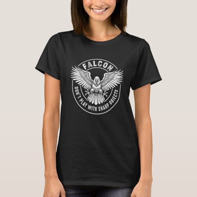 Falcon Sharp Objects Falconry Ornithologist Eagle  T-Shirt (Front)