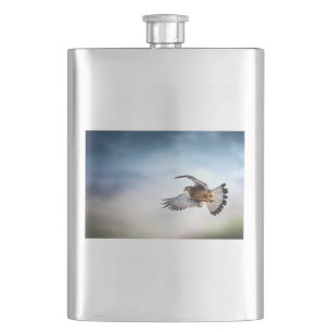 Falcon Soaring in the Sky Hip Flask
