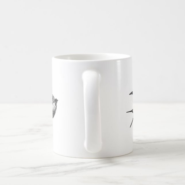 falcon sticker in white  backround coffee mug (Handle)