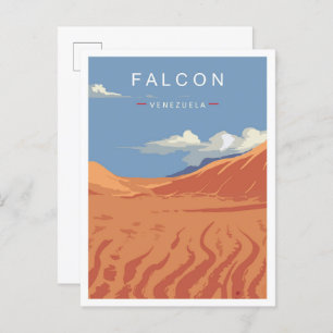 Falcon Venezuela Art Vintage Travel Illustration Postcard