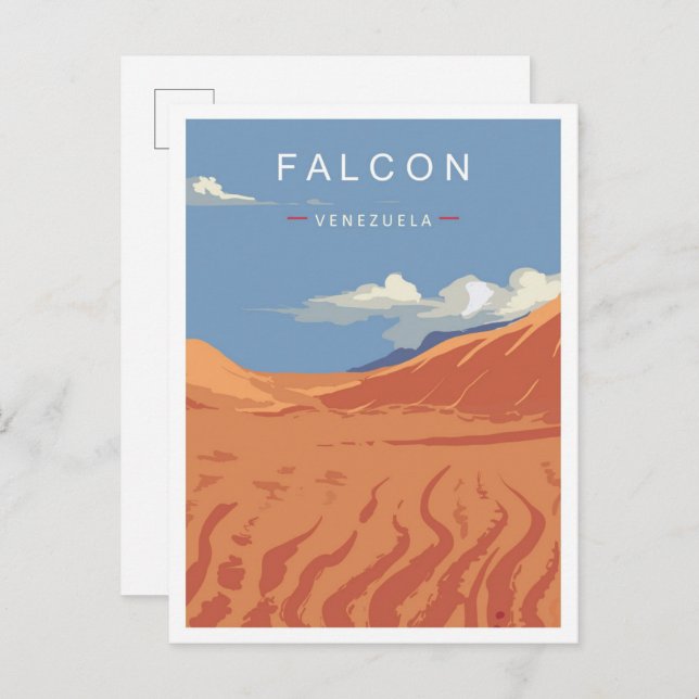 Falcon Venezuela Art Vintage Travel Illustration Postcard (Front/Back)
