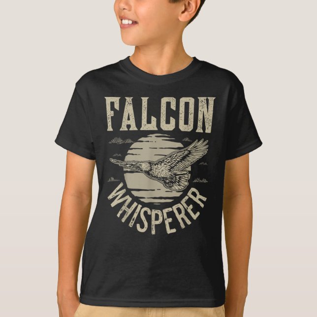 Falcon Whisperer Hunting Vintage Falconry Hunter T-Shirt (Front)