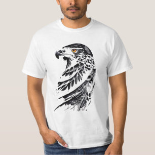 Falcon Wild Animal Nature Illustration Art Tattoo T-Shirt