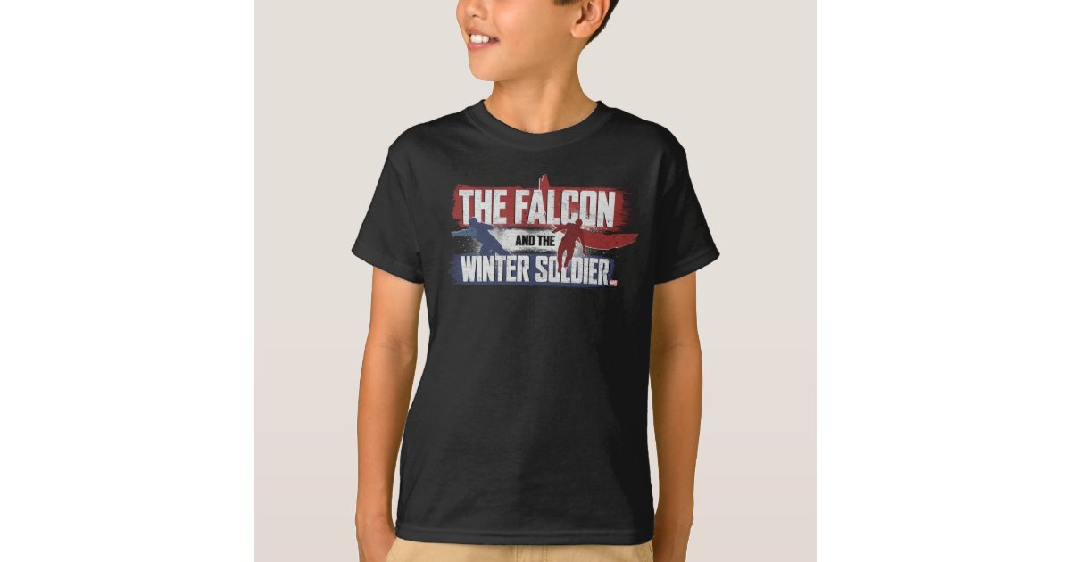 Falcon & Winter Soldier Red and Blue Graphic T-Shirt ...