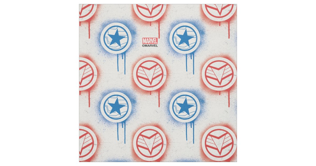 Falcon & Winter Soldier Spraypaint Icon Pattern Fabric ...