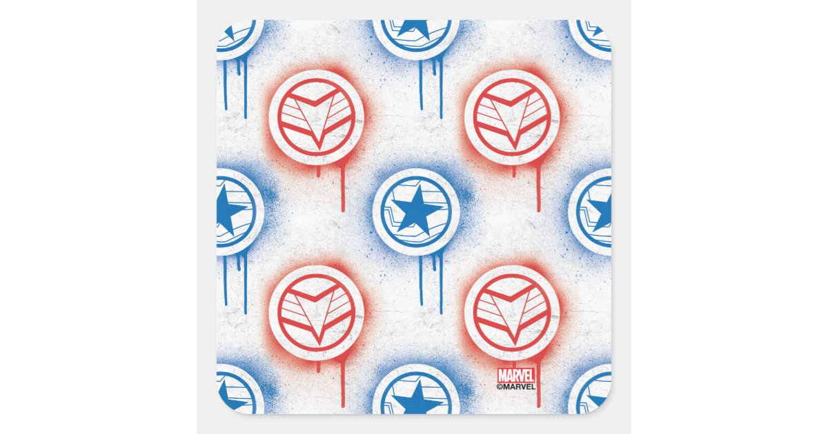 Falcon & Winter Soldier Spraypaint Icon Pattern Square ...