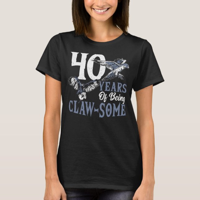 Falconer 40 Years Birthday Falconry T-Shirt (Front)