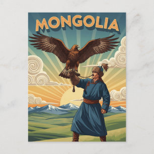 Falconer in Mongolia Travel Postcard
