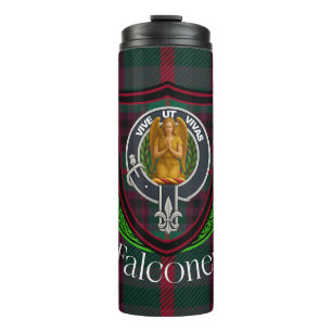 Falconer Scottish Clan Tartan & Crest Thermal Tumbler