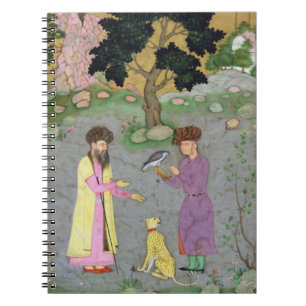 Falconer with companion and pet cheetah, from the notebook