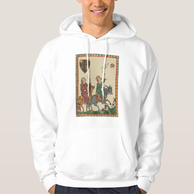 Falconry, 14th Century Codex Manesse Hoodie (Front)