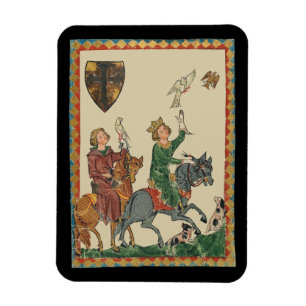 Falconry, 14th Century Codex Manesse Magnet