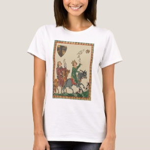 Falconry, 14th Century Codex Manesse T-Shirt