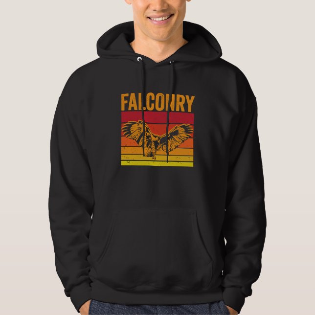 Falconry Retro Sunset Falcon Hoodie (Front)