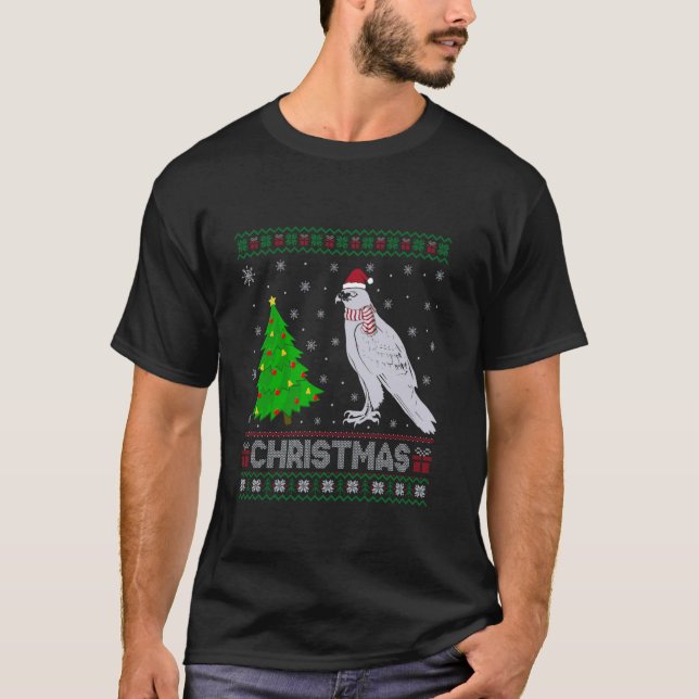 Falconry Xmas Tree Lighting Ugly Christmas Sweater (Front)