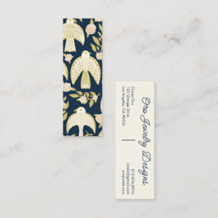 Falcons and Roses Elegant Botanical Feminine Chic Mini Business Card