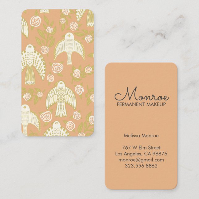 Falcons & Roses Elegant Illustrated Business Card (Front/Back)