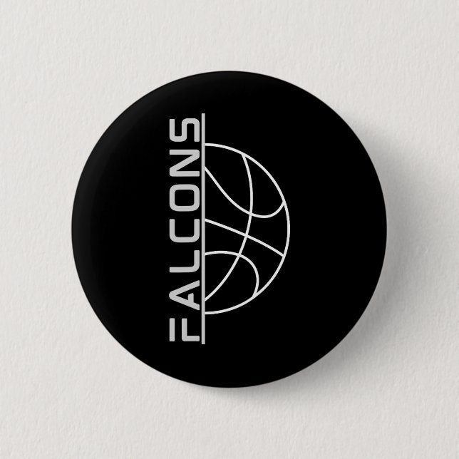 Falcons Sketll  6 Cm Round Badge (Front)