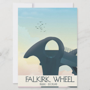 Falkirk Wheel,Scotland travel poster Invitation