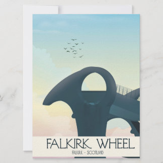 Falkirk Wheel,Scotland travel poster Invitation