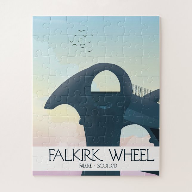 Falkirk Wheel,Scotland travel poster Jigsaw Puzzle (Vertical)