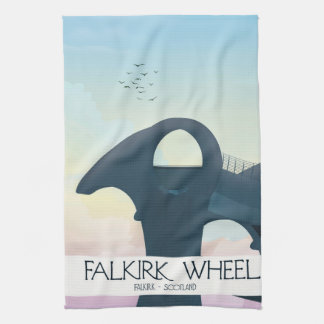 Falkirk Wheel,Scotland travel poster Tea Towel