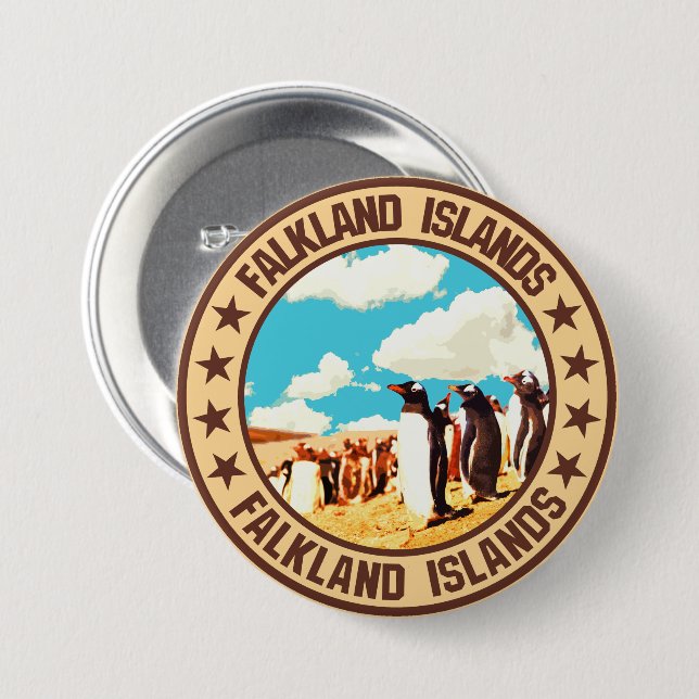 Falkland Islands                                   7.5 Cm Round Badge (Front & Back)