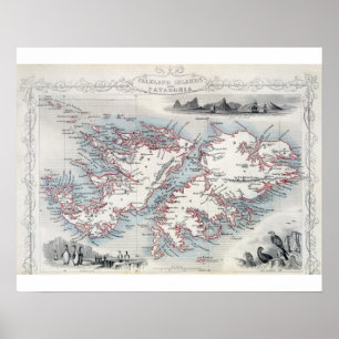 Falkland Islands and Patagonia, from a Series of W Poster
