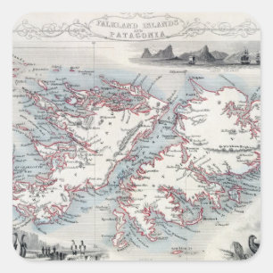 Falkland Islands and Patagonia, from a Series of W Square Sticker