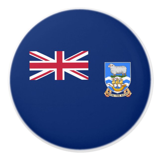 Falkland Islands Flag Ceramic Knob (Front)