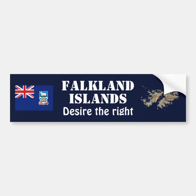 Falkland Islands Flag + Map Bumper Sticker (Front)