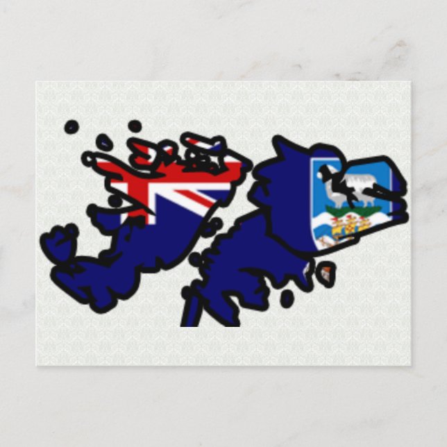 Falkland Islands Flag Map full size Postcard (Front)
