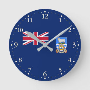 Falkland Islands Flag Round Clock