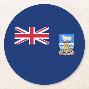 Falkland Islands Flag Round Paper Coaster