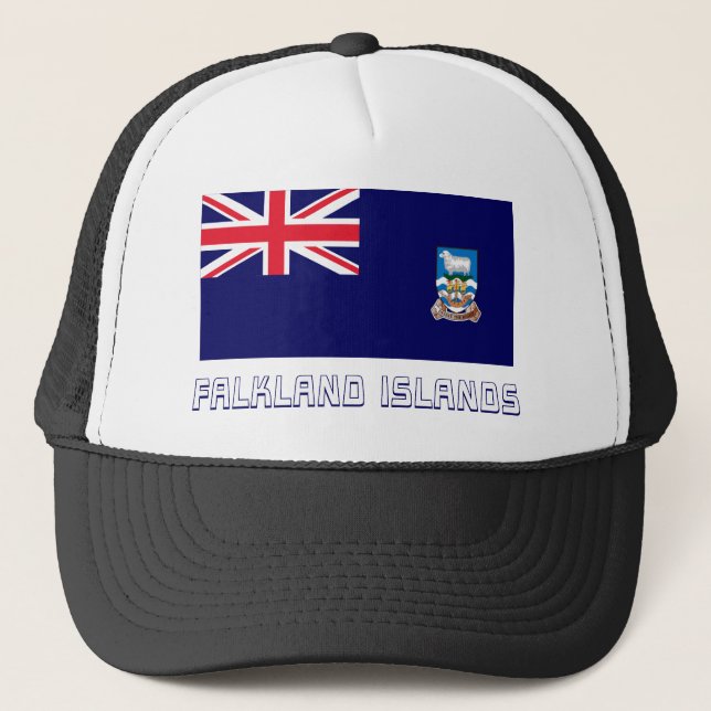 Falkland Islands Flag with Name Trucker Hat (Front)