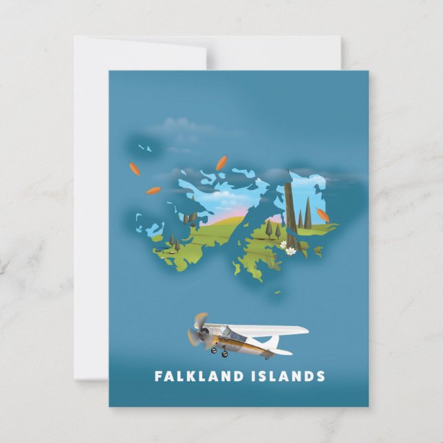 Falkland islands illustrated map (Front)