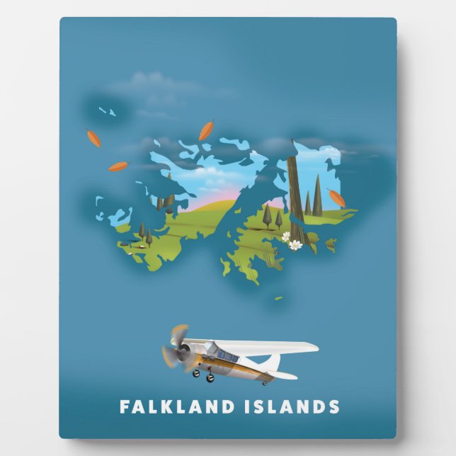 Falkland islands illustrated map plaque (Front)
