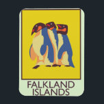 Falkland Islands Magnet<br><div class="desc">Falkland Islands vintage penguin travel poster</div>