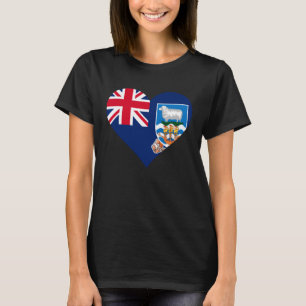 Falkland Islands Malvinas Flag Heart Gifts Pullove T-Shirt