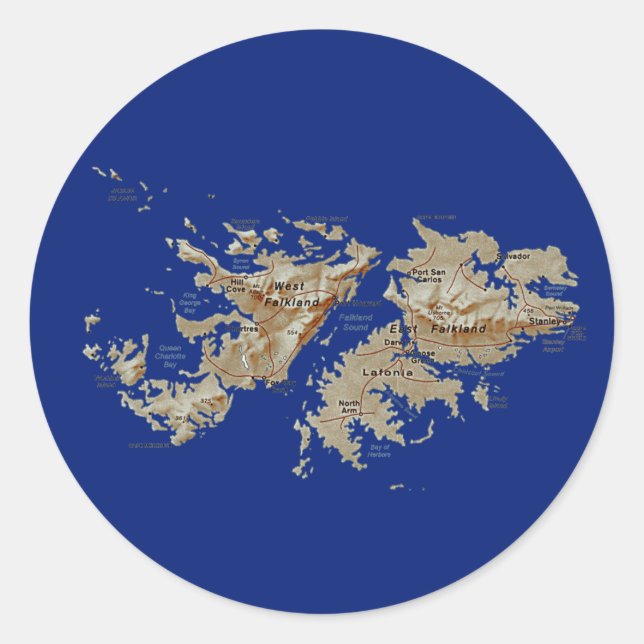 Falkland Islands Map Sticker (Front)