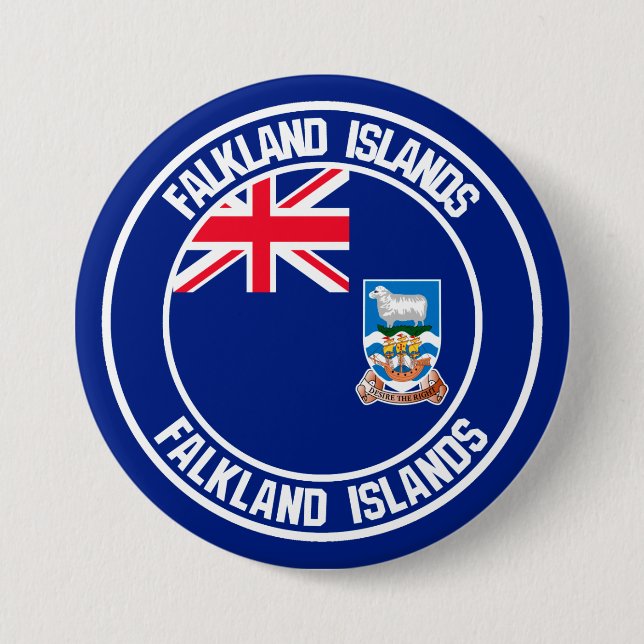 Falkland Islands Round Emblem 7.5 Cm Round Badge (Front)