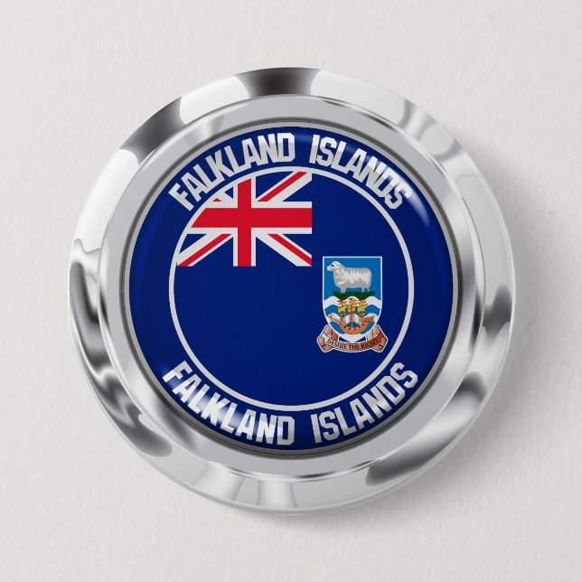 Falkland Islands Round Emblem 7.5 Cm Round Badge (Front)