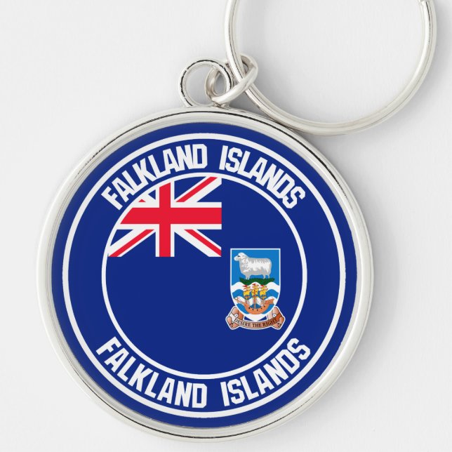Falkland Islands Round Emblem Key Ring (Front)