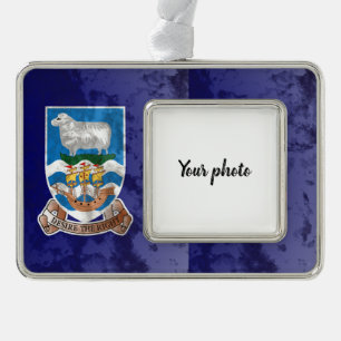 Falkland Islands Silver Plated Framed Ornament