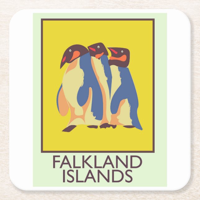 Falkland Islands Square Paper Coaster (Front)