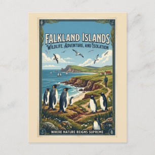 Falkland Islands Travel Poster Postcard