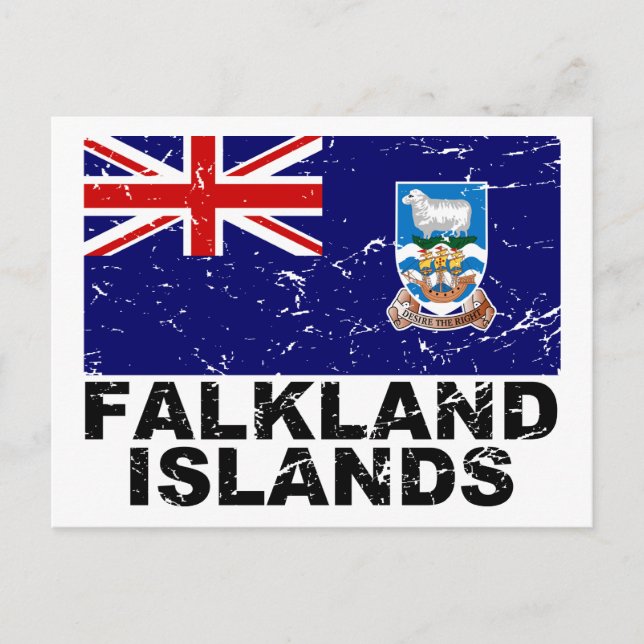 Falkland Islands Vintage Flag Postcard (Front)