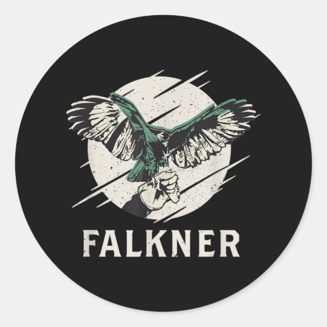 Falkner I Falconry Hunting Bird of Prey Hunting Classic Round Sticker (Front)