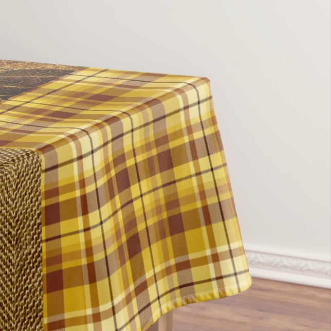 Fall 4 corners 2 Design Warm Tones Tablecloth (In Situ)